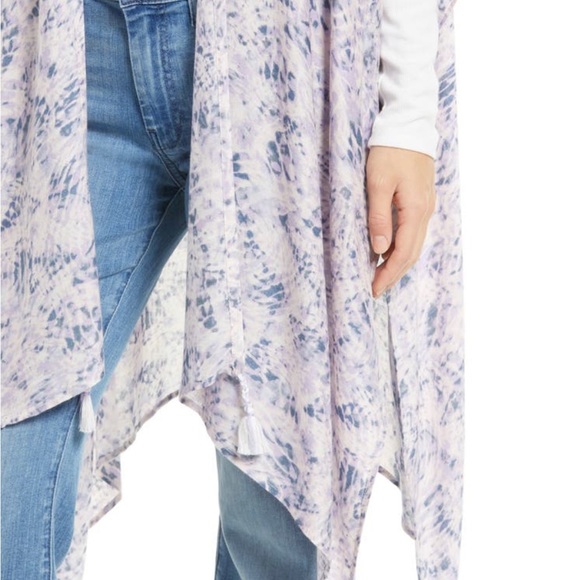 Nordstrom Printed Ruana/ Kimono in Purple Hint Waverly - Picture 4 of 7